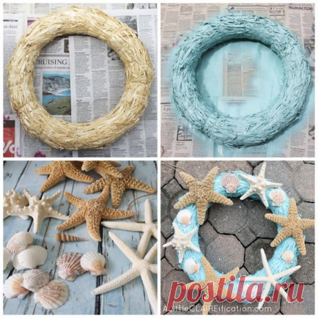 DIY Starfish Wreath and Our Fabulous New Green Front Door