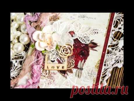 Мастер класс винтажная открытка на свадьбу/Tutorial vintage wedding card