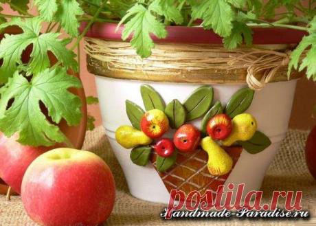 Декор пластиковых цветочных горшков своими руками - Handmade-Paradise