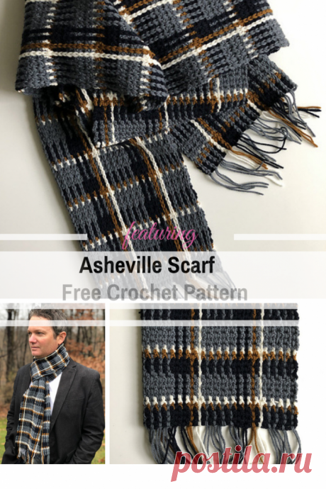 Simple And Beautiful Men's Plaid Scarf Crochet Pattern - Knit And Crochet Daily