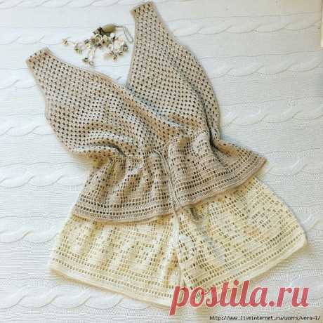 Филейный комплект: майка и шорты