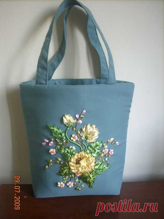 Вышивка лентами. Идеи.