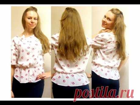 DIY:ШЬЕМ МОДНУЮ БЛУЗКУ ИЗ СТАРОЙ РУБАШКИ/SEW TRENDY BLOUSE FROM AN OLD SHIRT