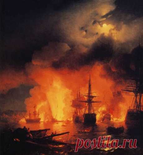 Battle of Ãesme at Night, 1848. At I. K. Aivazovsky Museum…   |   Pinterest • Всемирный каталог идей