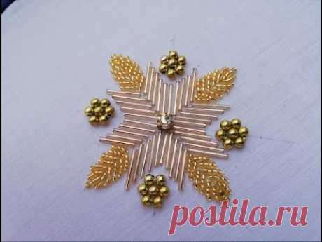 hand embroidery:beautiful designe with beads.