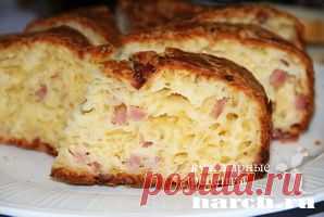 Сырный пирог с ветчиной