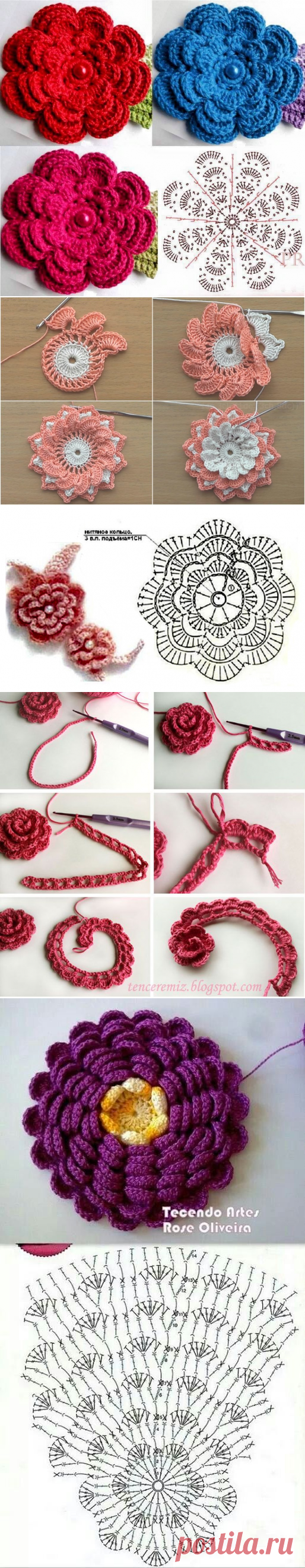 Объемные цветы крючком — DIYIdeas