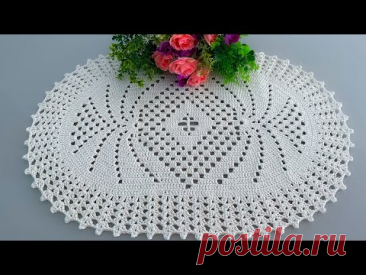 Tapete de crochê Oval Simples, passo a passo completo PARTE 1