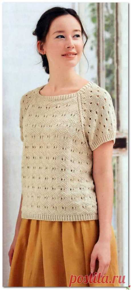 Пуловер реглан с коротким рукавом — HandMade