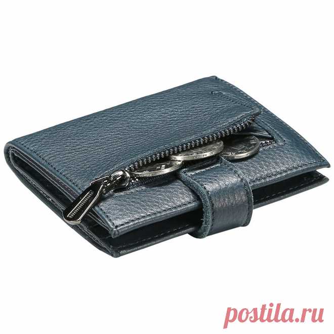 Reeple Women's Small Compact Bifold Luxury Leather Pocket Wallet Minimalist Purse with id Window (Blue) at Amazon Women’s Clothing store: