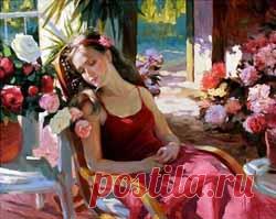 Владимир Волегов. Гимн женщине. Светлое, прекрасное настроение, просто гимн женщине отображают удивительные картины Владимира Волегова. В них поражает сочность и в то же время нежность тонов. Наполненные светом, и даже не светом, а самой жизнью, они живут, и дышат, и увлекают в свой романтический мир…