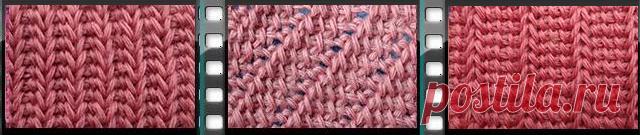 Тунисское вязание - Тунисские узоры - Косой ажурный узор, имитация резинки, вертикальные косички – Узор 46