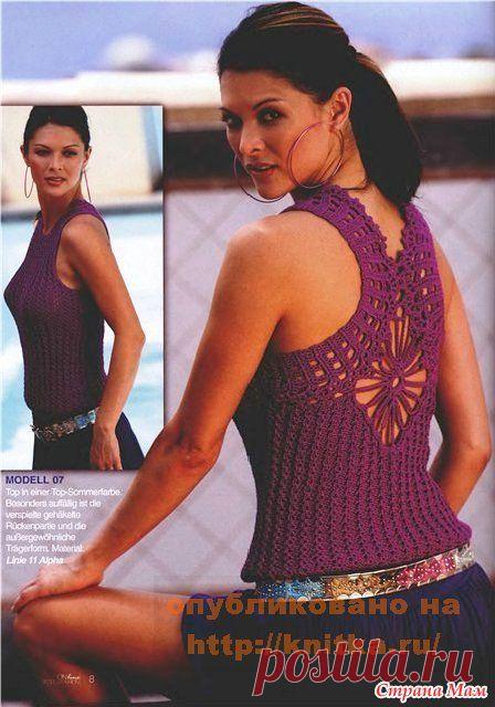 Вязание: оригинальный топ на лето.