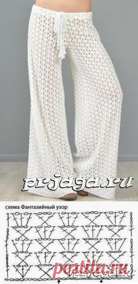 Ажурные брюки крючком