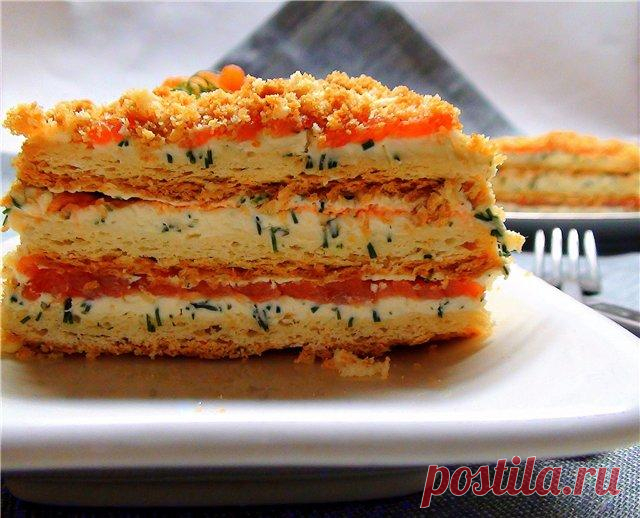 «НАПОЛЕОН” ЗАКУСОЧНЫЙ. Этот красивый закусочный тортик украсит любой праздник в вашем доме!