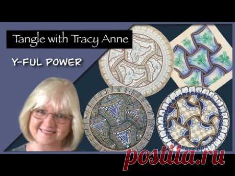 Learn how to draw, shade and colour the tangle Y_FUL POWER