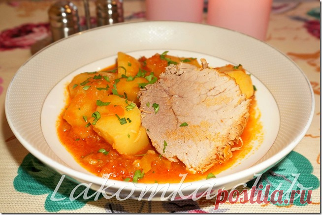 Тушеная говядина с картошкой и помидорами - lakomka.club