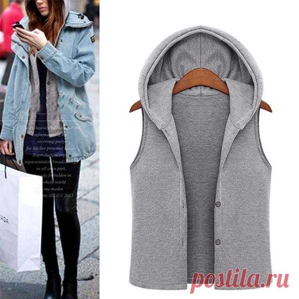 Джинсовые пальто из двух частей с жилеткой Hoodie - JODISHOP