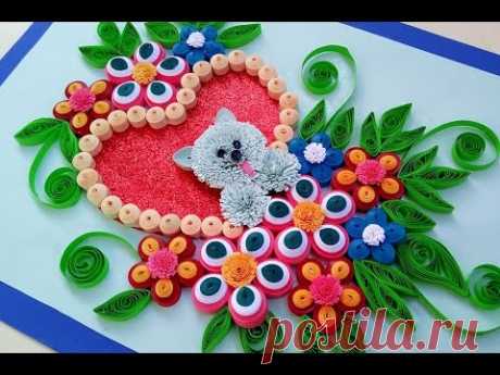 Paper Quilling - How to make a Birthday Gift  Greeting Card
