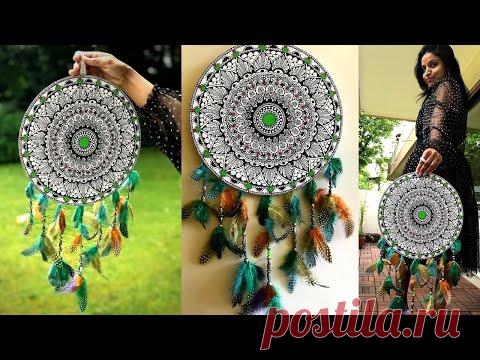 DIY Mandala Dream Catcher | Mandala Art | Make Dreamcatcher with Mandala technique