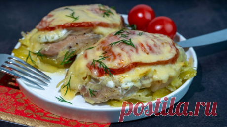 Мясо свинины по-французски с овощами и сыром рецепт с фото пошагово и видео - 1000.menu