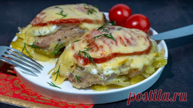 Мясо свинины по-французски с овощами и сыром рецепт с фото пошагово и видео - 1000.menu
