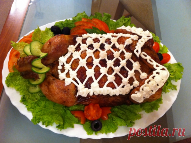 Курица, фаршированная блинами / Простые рецепты
