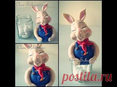 Pote coelhinho da Pascoa biscuit / porcelana fria