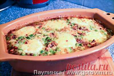 Тажин с рубленым мясом, зеленым горошком и яйцами . Фото-рецепт / Готовим.РУ