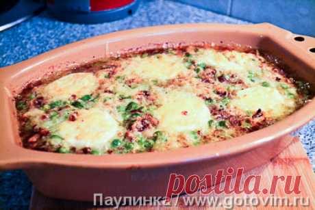 Тажин с рубленым мясом, зеленым горошком и яйцами . Фото-рецепт / Готовим.РУ
