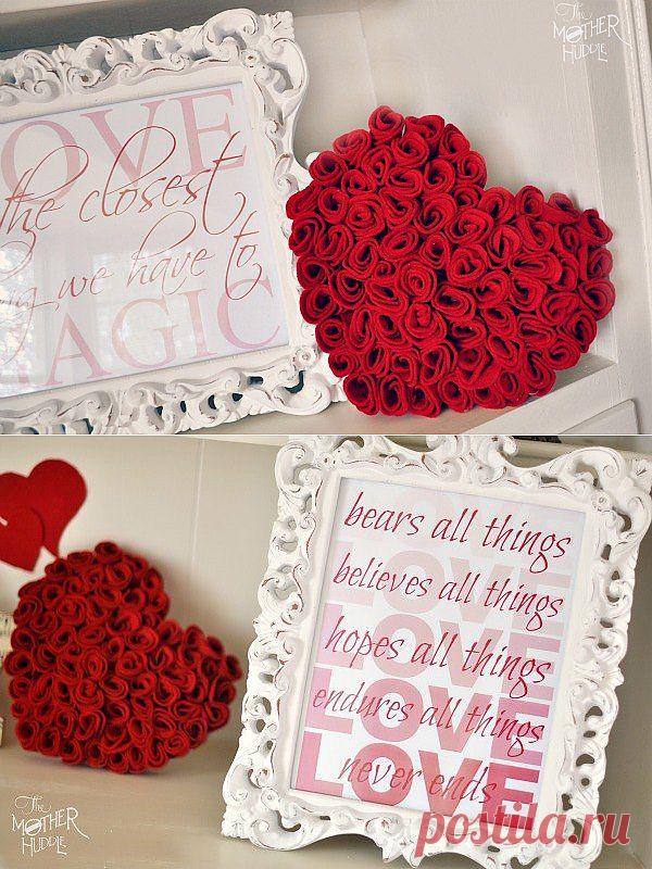 Объемное сердце - валентинка из фетра | Лаборатория домашнего хозяйства