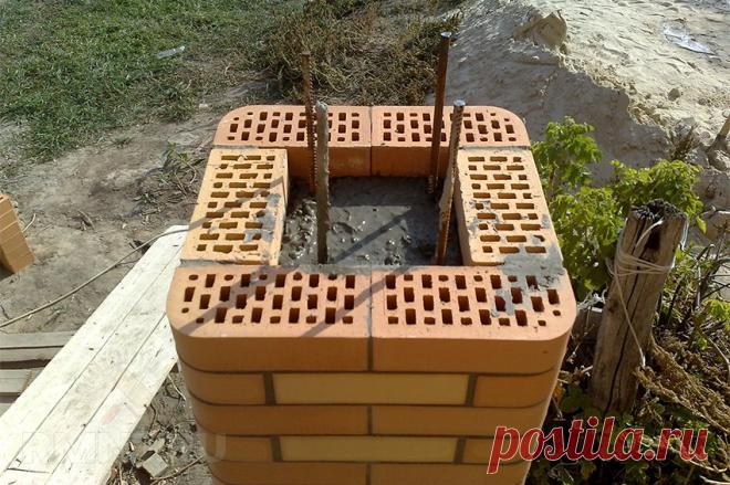 Как сложить столб из кирпича для забора своими руками &#8211; Моя Хата