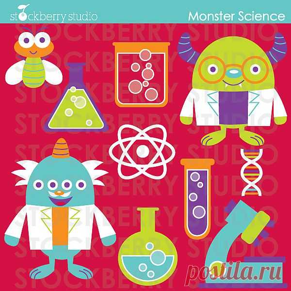 Illustrations & Cliparts - Animals - Butterflies & Insects - Monster Science - MYGRAFICO - DIGITAL ARTS AND CRAFTS STORE