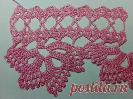 Кружевная кайма 3. Lace fringing 3.  Мастер класс вязания крючком.