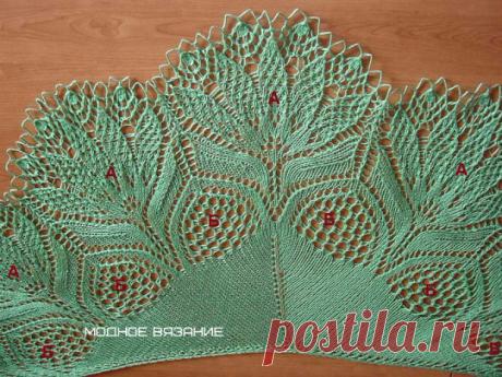 Шаль *Нарцисс* спицами - Модное вязание