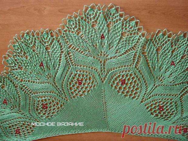 Шаль *Нарцисс* спицами - Модное вязание