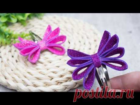 МК Как сделать Бантик из фоамирана своими руками  / DIY Arcos de Foamiran / HANDMADE