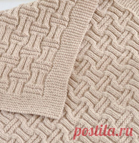Рельефный узор для пледа спицами