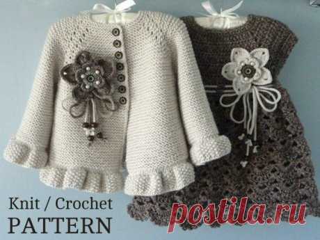 Knitting PATTERN Baby jacket Crochet dress Baby dress Baby Knitted cardigan Baby girl pattern Baby dress Newborn baby Girl clothes Pattern PDF - Knitting Patterns ................ PATRON only in English .............. The price is ONLY for the MODEL and NOT for the finished items!