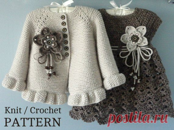 Knitting PATTERN Baby jacket Crochet dress Baby dress Baby Knitted cardigan Baby girl pattern Baby dress Newborn baby Girl clothes Pattern PDF - Knitting Patterns ................ PATRON only in English .............. The price is ONLY for the MODEL and NOT for the finished items!