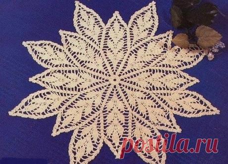 Вяжем интересную салфетку крючком