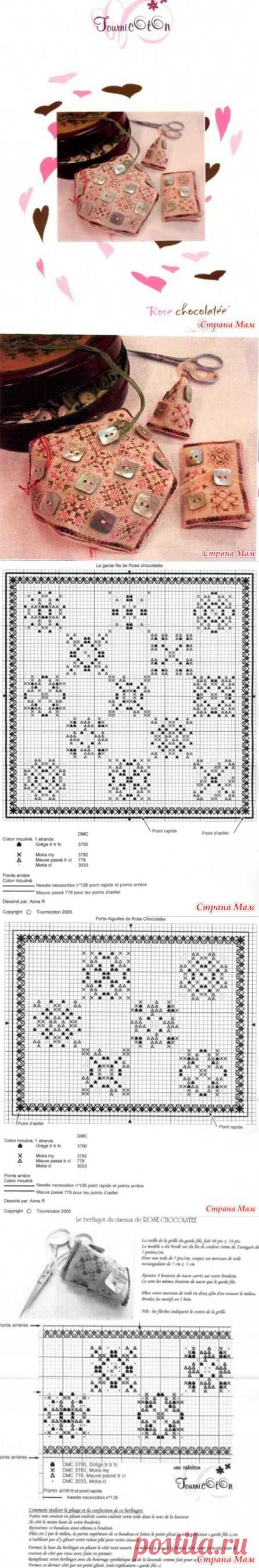 Игольницы с пуговками "Rose Chocolatee" - Бискорню и другие "кривульки" - Страна Мам