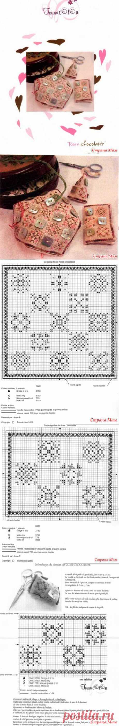 Игольницы с пуговками &quot;Rose Chocolatee&quot; - Бискорню и другие &quot;кривульки&quot; - Страна Мам