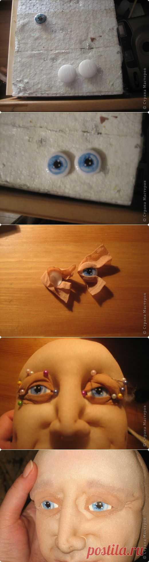 МК по "живым" векам для куклы и мини МК по росписи глаз