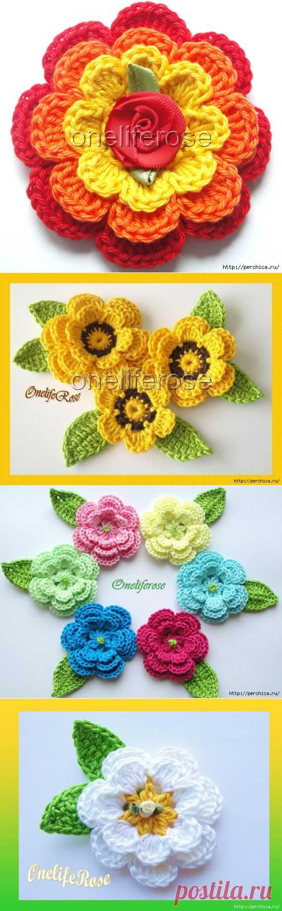 Мастер-класс и схемы ирландской розы связанной крючком.