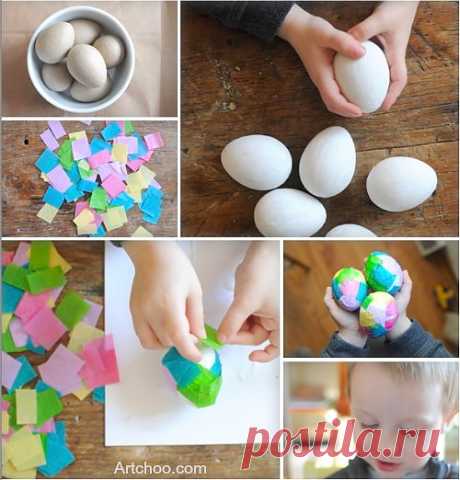 Tissue Paper Easter Egg Project
