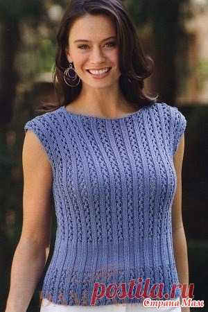 Летний топ спицами. - ВЯЗАНАЯ МОДА+ ДЛЯ НЕМОДЕЛЬНЫХ ДАМ - Страна Мам