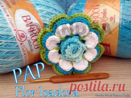 Diandra Arte em Crochê: PAP FLOR ISADORA