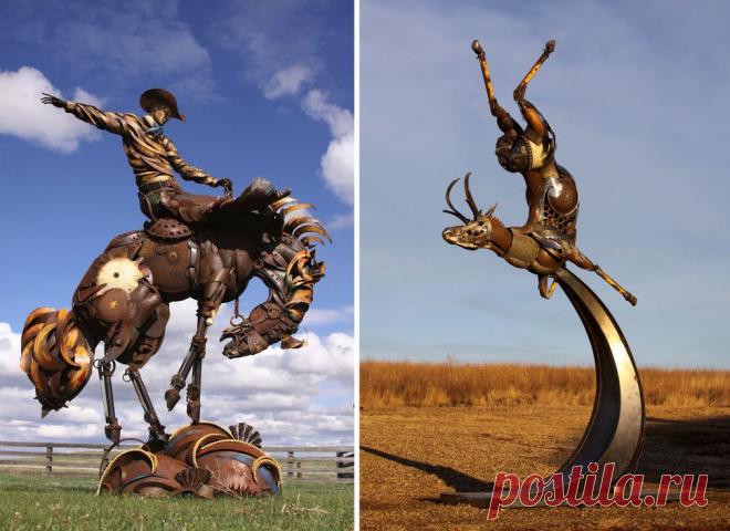 16 обалденных скульптур из металлолома
