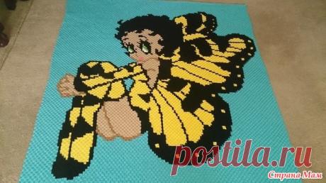 . Одеяло для внучки «Betty Boop batterfly». С2С - Вязание - Страна Мам